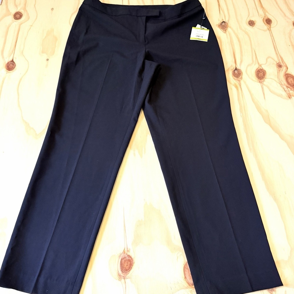 Anne Klein Women Black Trousers Size 14 Work Pants Office Dress Slacks Old Money